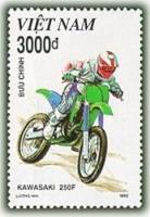 (1992-043) Марка Вьетнам "Кавасаки 250 F"    Гоночные мотоциклы III Θ
